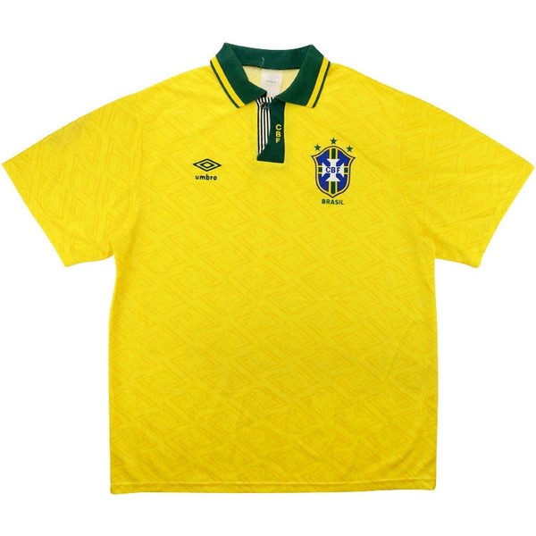 Camiseta Brasil 1ª Kit Retro 1991 1993 Amarillo